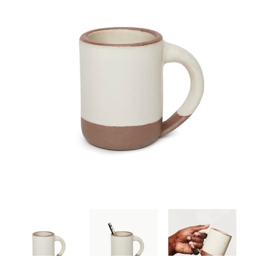 Elegant Cream and Brown Ceramic Mug